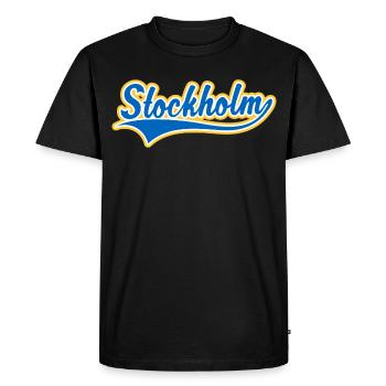 Stockholm Swoosh - T-shirt Premium bio Homme - noir - Devant - Nico (187cm)