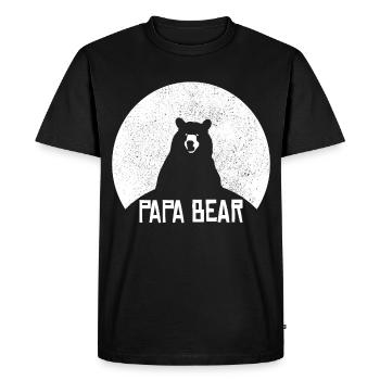 Bester Papa Vintage Bär Retro Vatertag Geschenk⁠ - Männer Premium Bio T-Shirt - Schwarz - Vorne - Nico (187cm)