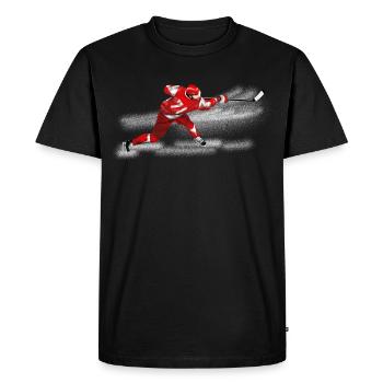 Eishockey - Männer Premium Bio T-Shirt - Schwarz - Vorne - Nico (187cm)