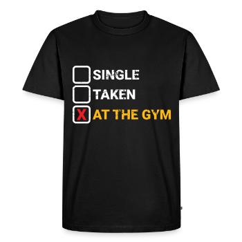 Salle de sport prise individuellement - T-shirt Premium bio Homme - noir - Devant - Nico (187cm)