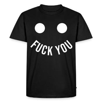 Va te faire sourire - T-shirt Premium bio Homme - noir - Devant - Nico (187cm)