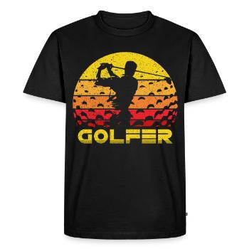 Golf Vintage Golfeur - T-shirt Premium bio Homme - noir - Devant - Nico (187cm)