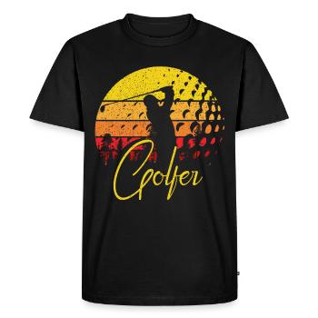 Golf Golfer Vintage - T-shirt Premium bio Homme - noir - Devant - Nico (187cm)