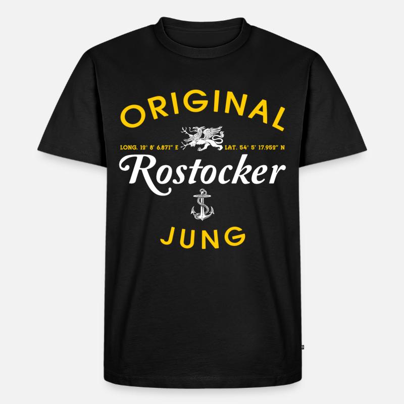 Original Rostocker Jung - Männer Premium Bio T-Shirt - Schwarz