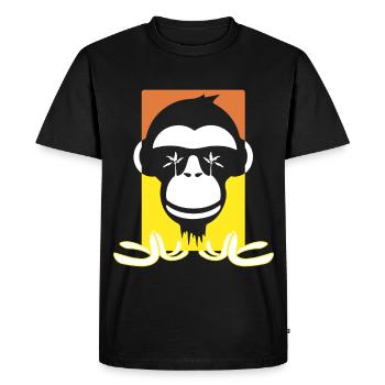 Drôle de singe - T-shirt Premium bio Homme - noir - Devant - Nico (187cm)