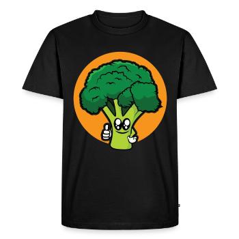 funny broccoli - design - Men's Premium Organic T-Shirt - black - Front - Nico (187cm)