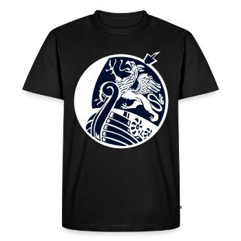 Rostock - Cog - Viking Ship - Men's Premium Organic T-Shirt - black - Front - Nico (187cm)