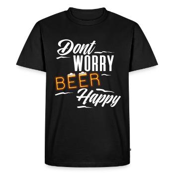 Bière bière - T-shirt Premium bio Homme - noir - Devant - Nico (187cm)