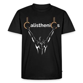 Calisthenics Cali Sports Athlète Fitness Naturel - T-shirt Premium bio Homme - noir - Devant - Nico (187cm)