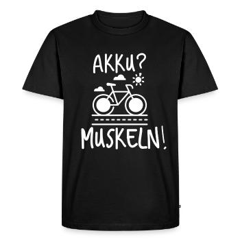 Vélo cycliste E Bike - T-shirt Premium bio Homme - noir - Devant - Nico (187cm)