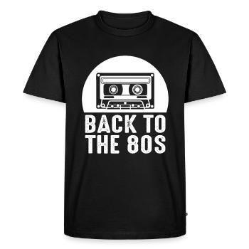 80er Jahre - Männer Premium Bio T-Shirt - Schwarz - Vorne - Nico (187cm)