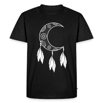 Capteur de rêves croissant de lune ouvert à droite - T-shirt Premium bio Homme - noir - Devant - Nico (187cm)