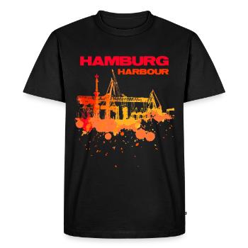 Habour de Hambourg - T-shirt Premium bio Homme - noir - Devant - Nico (187cm)