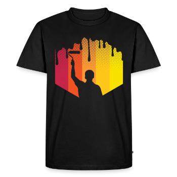 Peintre - T-shirt Premium bio Homme - noir - Devant - Nico (187cm)