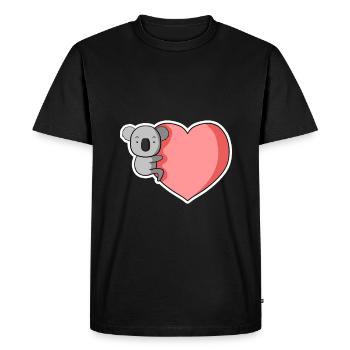 Câlin au cœur du koala - T-shirt Premium bio Homme - noir - Devant - Nico (187cm)