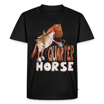 Happy Quarter Horse Strawberry - T-shirt Premium bio Homme - noir - Devant - Nico (187cm)
