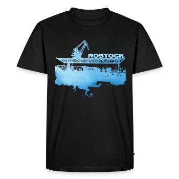Port de la ville de Rostock - T-shirt Premium bio Homme - noir - Devant - Nico (187cm)