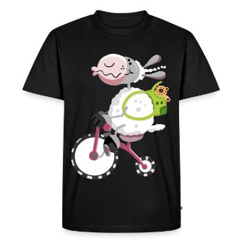 Mouton avec vélo - T-shirt Premium bio Homme - noir - Devant - Nico (187cm)