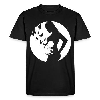 Mère - Bébé - Grossesse - T-shirt Premium bio Homme - noir - Devant - Nico (187cm)