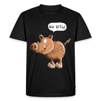Be Wild - Sanglier - Sangliers - Porc - Comique - T-shirt Premium bio Homme - noir - Devant - Nico (187cm)