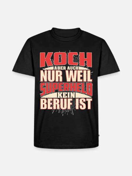 Koch Superheld - Männer Premium Bio T-Shirt - Schwarz