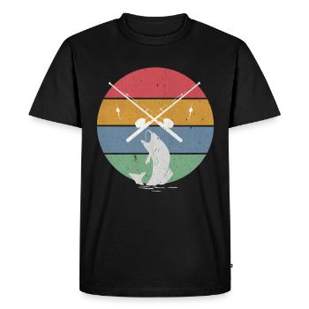 Pêche pêche pêche - T-shirt Premium bio Homme - noir - Devant - Nico (187cm)