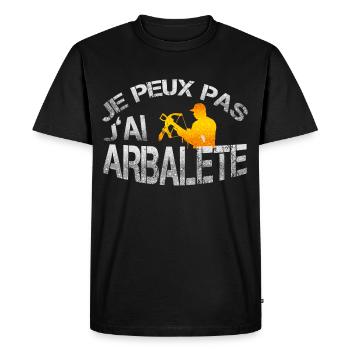 Arbalète - T-shirt Premium bio Homme - noir - Devant - Nico (187cm)