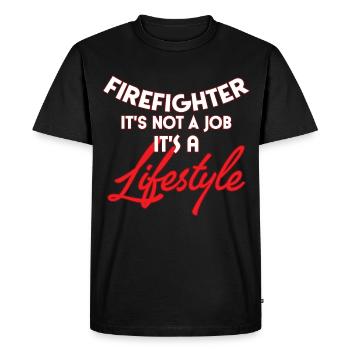 fire Department - Men's Premium Organic T-Shirt - black - Front - Nico (187cm)