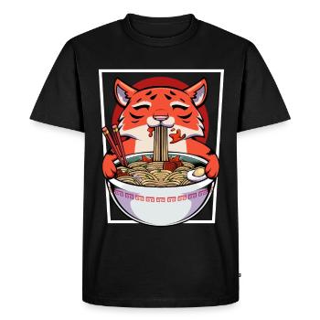 Kawaii Panda Ramen Bowl - Men's Premium Organic T-Shirt - black - Front - Nico (187cm)