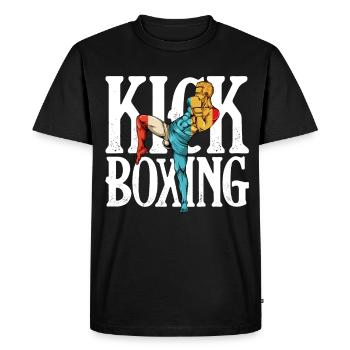 Kickboxing Power Silhouette - Men's Premium Organic T-Shirt - black - Front - Nico (187cm)