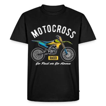 Coureur de motocross! - T-shirt Premium bio Homme - noir - Devant - Nico (187cm)