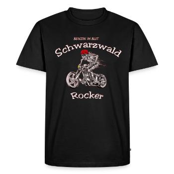 Schwarzwald Skelett-Rocker - Männer Premium Bio T-Shirt - Schwarz - Vorne - Nico (187cm)