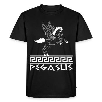 Cheval Pégase blanc - T-shirt Premium bio Homme - noir - Devant - Nico (187cm)