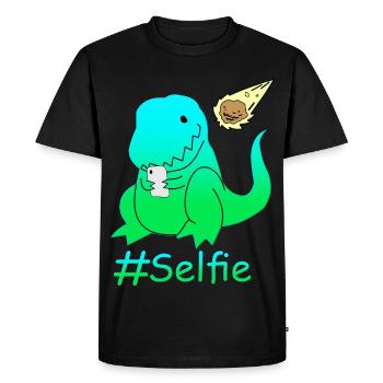 Dinosaure selfie drôle - T-shirt Premium bio Homme - noir - Devant - Nico (187cm)
