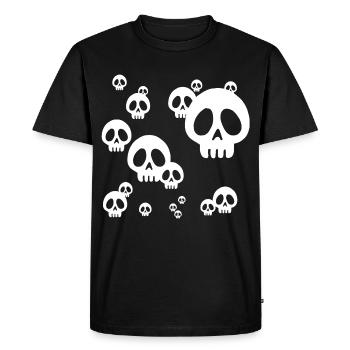 Skull manga invasion (white) - Men's Premium Organic T-Shirt - black - Front - Nico (187cm)