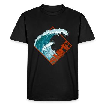 Surf wave surfer surfers - Men's Premium Organic T-Shirt - black - Front - Nico (187cm)