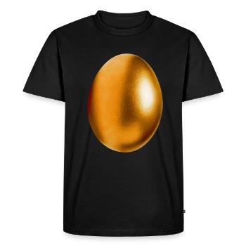 Oeuf d’or - T-shirt Premium bio Homme - noir - Devant - Nico (187cm)