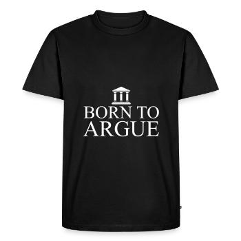 Né pour argumenter - avocat - tribunal - juge - T-shirt Premium bio Homme - noir - Devant - Nico (187cm)