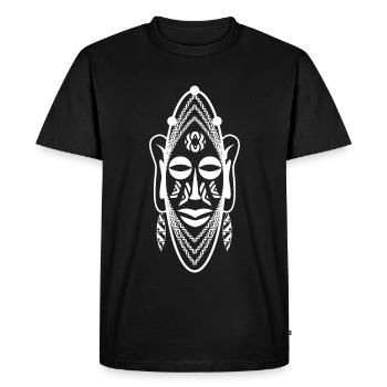 Masque africain - rituels tribaux - symbole - T-shirt Premium bio Homme - noir - Devant - Nico (187cm)