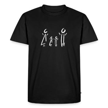 Family with two children - Men's Premium Organic T-Shirt - black - Front - Nico (187cm)