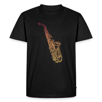 Saxophone ténor - T-shirt Premium bio Homme - noir - Devant - Nico (187cm)