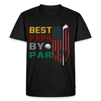 best papa by par funny golf - Men's Premium Organic T-Shirt - black - Front - Nico (187cm)