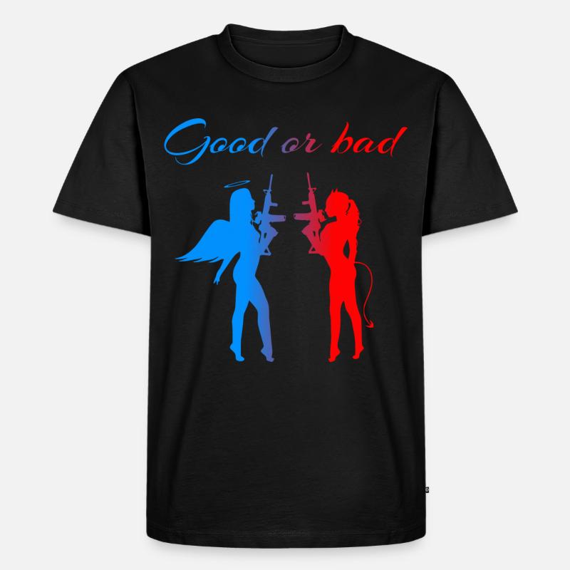 Engel & Teufel - Männer Premium Bio T-Shirt - Schwarz