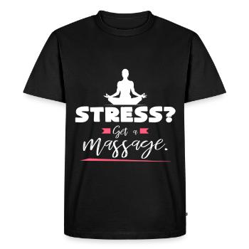 Temps mort pour massage de stress - T-shirt Premium bio Homme - noir - Devant - Nico (187cm)