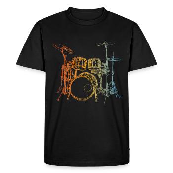 Drums - Men's Premium Organic T-Shirt - black - Front - Nico (187cm)