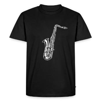 Saxophone - Men's Premium Organic T-Shirt - black - Front - Nico (187cm)