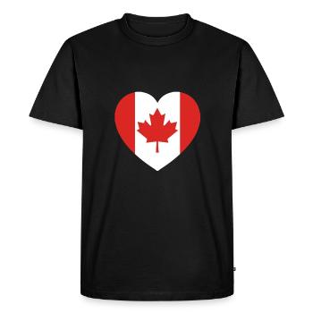 A heart for Canada - Men's Premium Organic T-Shirt - black - Front - Nico (187cm)