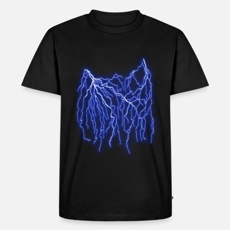 Blitze - Männer Premium Bio T-Shirt - Schwarz