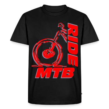 Roulez en VTT, roulez plus en VTT - T-shirt Premium bio Homme - noir - Devant - Nico (187cm)
