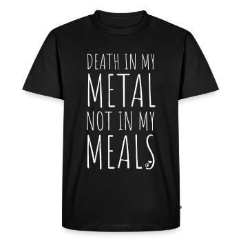 La mort dans mon métal pas dans mes repas Végétarien Végétalien - T-shirt Premium bio Homme - noir - Devant - Nico (187cm)